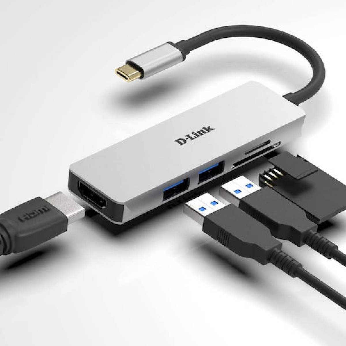 D-Link USB-C Docking Station με HDMI 4K Ασημί (DUB-M530)