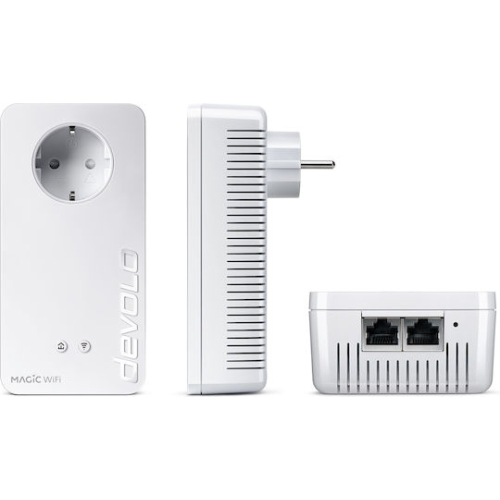 Devolo Magic 2 WiFi Next Multiroom Kit (DE) Powerline Τριπλό για Ασύρματη Σύνδεση Wi‑Fi 5 με Passthrough Πρίζα και 2 Θύρες Gigabit Ethernet