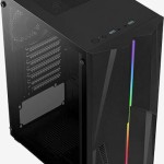 Aerocool Mecha v1 Gaming Midi Tower Κουτί Υπολογιστή με Πλαϊνό Παράθυρο και RGB Φωτισμό Μαύρο
