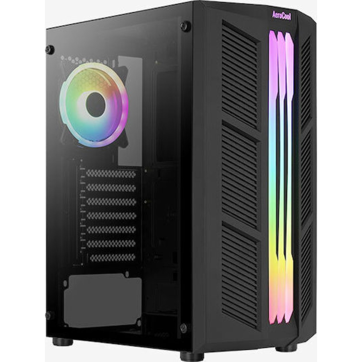 Aerocool Prime ARGB v2 Gaming Midi Tower Κουτί Υπολογιστή με Πλαϊνό Παράθυρο Μαύρο