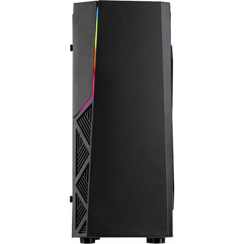 Inter-Tech B-02 RGB Gaming Midi Tower Κουτί Υπολογιστή με Πλαϊνό Παράθυρο Μαύρο