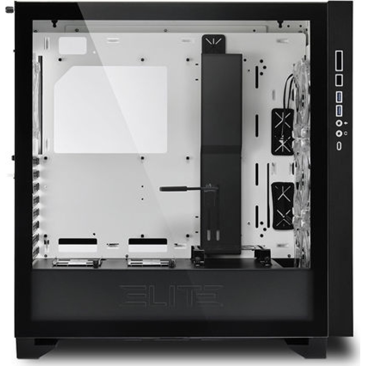 Sharkoon Elite Shark CA300T Gaming Midi Tower Κουτί Υπολογιστή με Πλαϊνό Παράθυρο και RGB Φωτισμό Λευκό