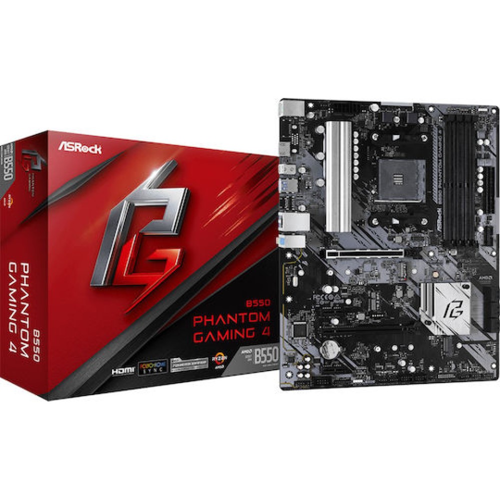 ASRock B550 Phantom Gaming 4 Motherboard ATX με AMD AM4 Socket 90-MXBCY0-A0UAYZ
