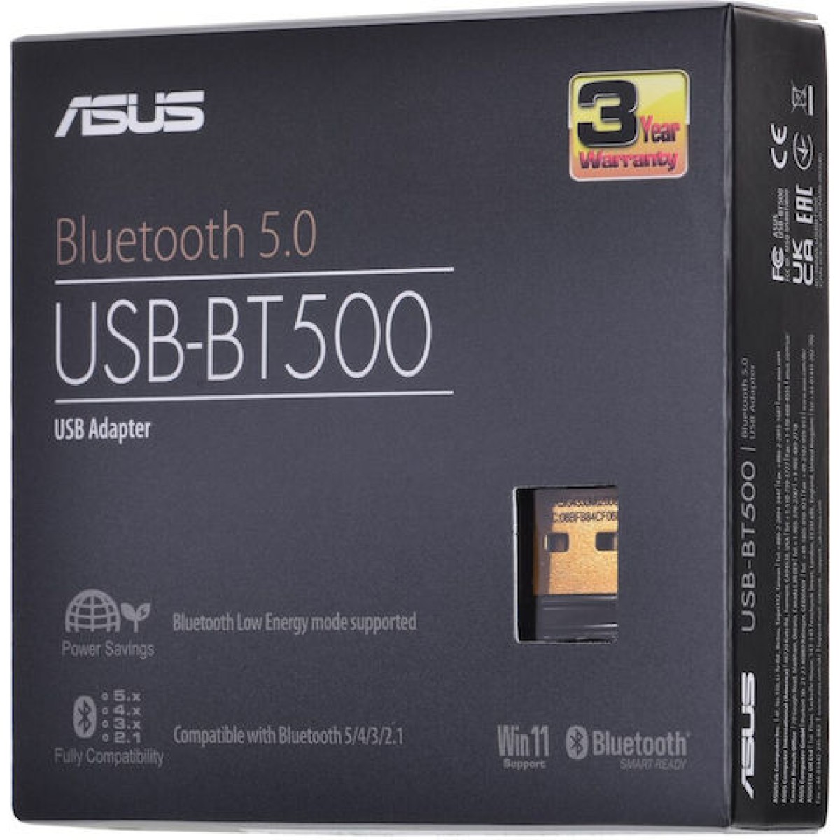 Asus USB-BT500 USB Bluetooth 5.0 Adapter με Εμβέλεια 40m