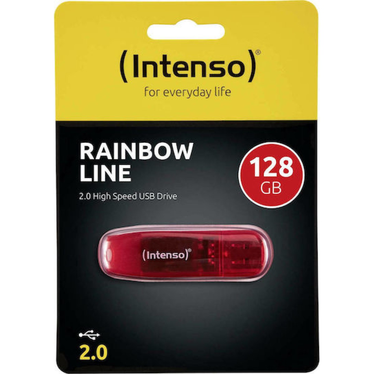 Intenso Rainbow Line 128GB USB 2.0 Stick Κόκκινο