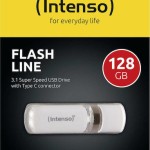 Intenso Flash Line 128GB USB 3.1 Stick με σύνδεση USB-C Λευκό