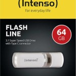 Intenso Flash Line 64GB USB 3.1 Stick με σύνδεση USB-C Λευκό