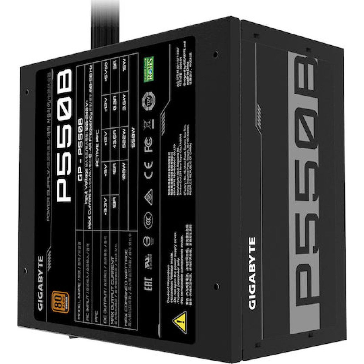 Gigabyte P550B 550W Μαύρο Τροφοδοτικό Υπολογιστή Full Wired 80 Plus Bronze
