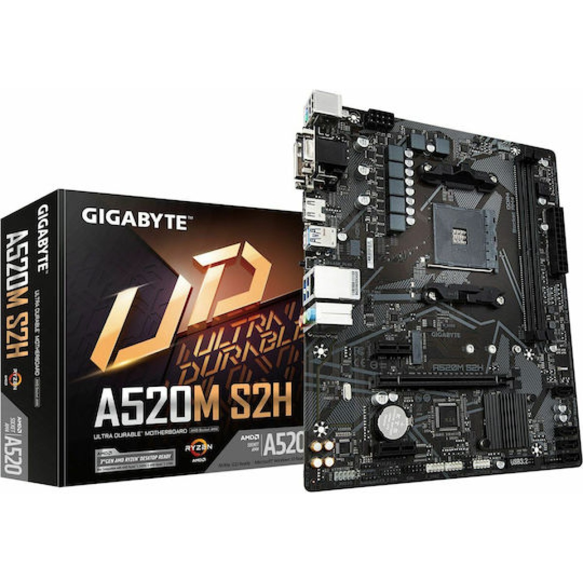 Gigabyte A520M S2H Motherboard Micro ATX με AMD AM4 Socket GA-A520M-S2H
