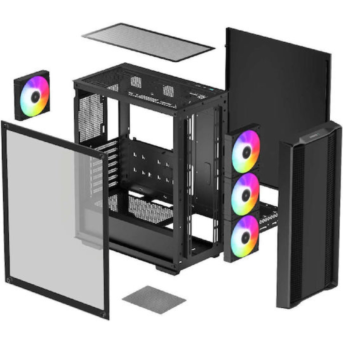 Deepcool CC560 ARGB v2 Gaming Midi Tower Κουτί Υπολογιστή με Πλαϊνό Παράθυρο Μαύρο
