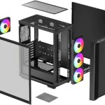 Deepcool CC560 ARGB v2 Gaming Midi Tower Κουτί Υπολογιστή με Πλαϊνό Παράθυρο Μαύρο