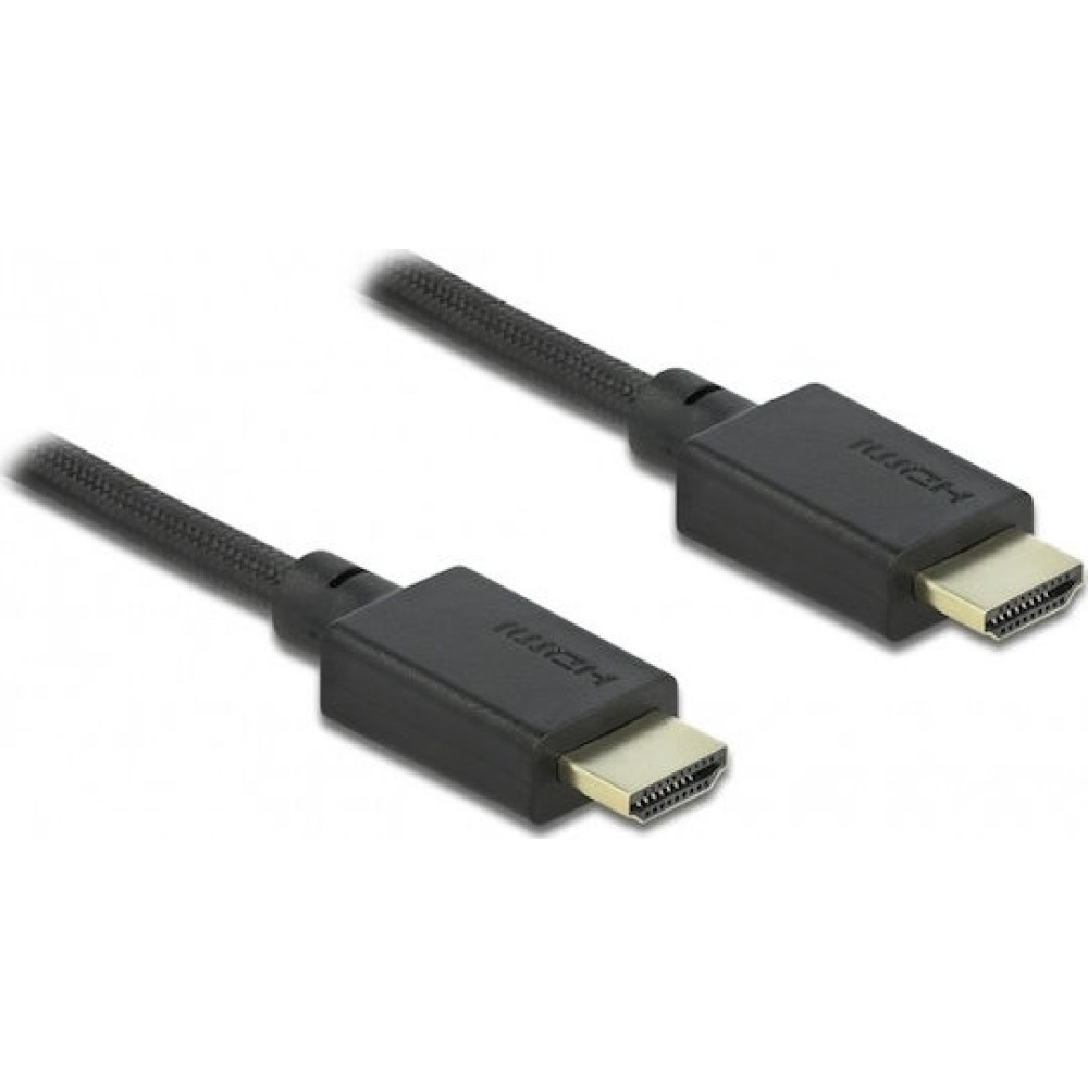DeLock HDMI 2.1 Cable HDMI male - HDMI male 1m Μαύρο