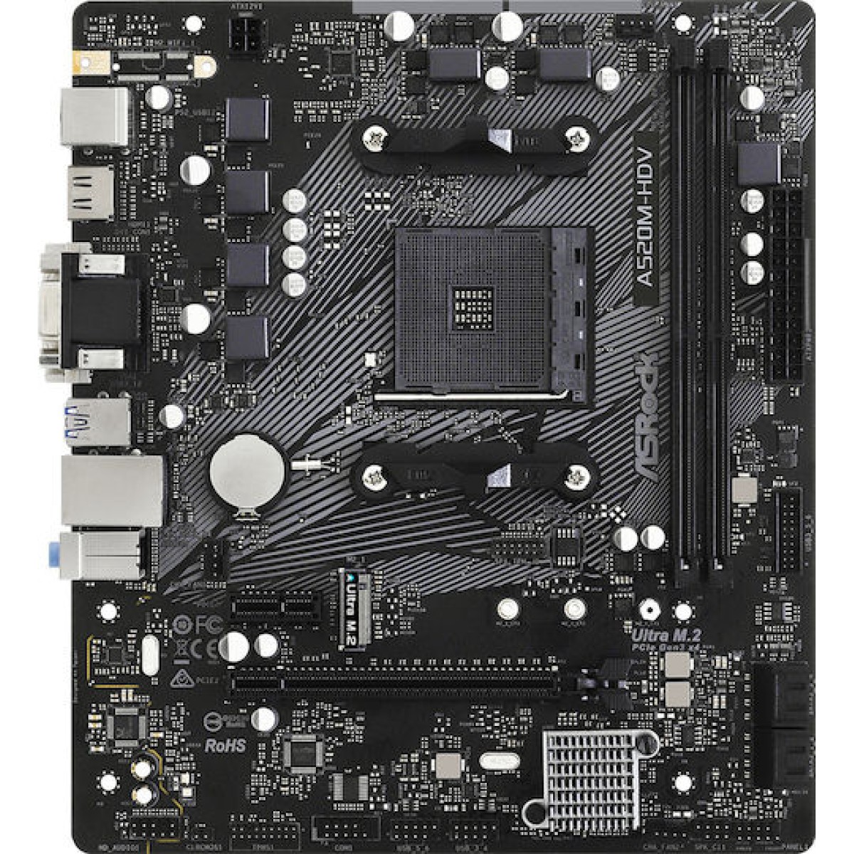 ASRock A520M-HDV Motherboard Micro ATX με AMD AM4 Socket 90-MXBE50-A0UAYZ