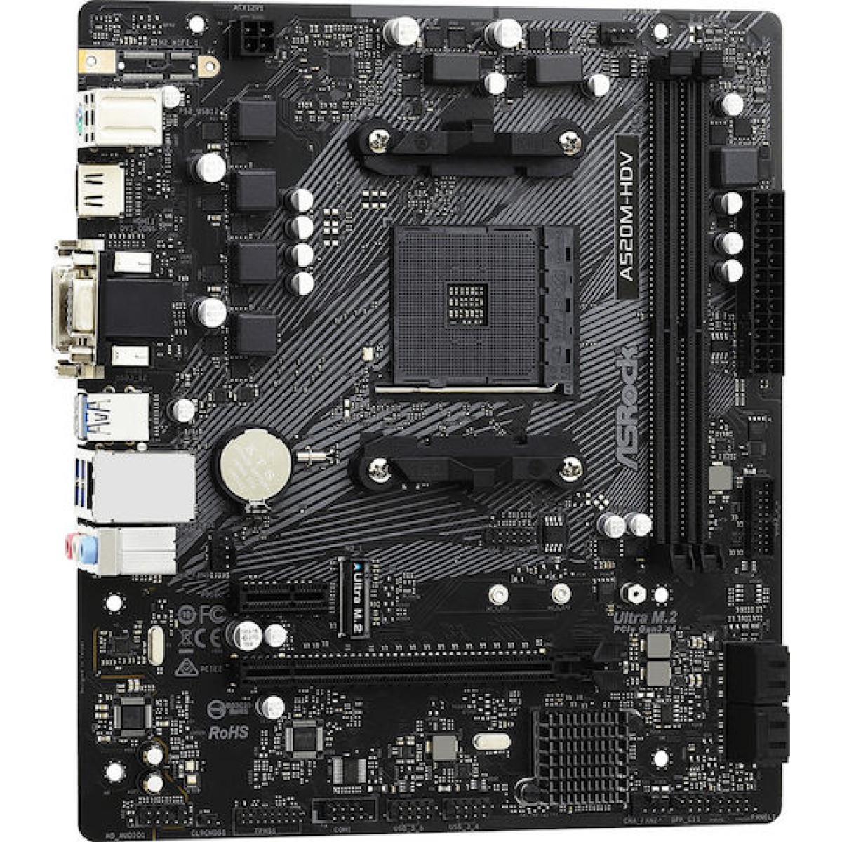 ASRock A520M-HDV Motherboard Micro ATX με AMD AM4 Socket 90-MXBE50-A0UAYZ