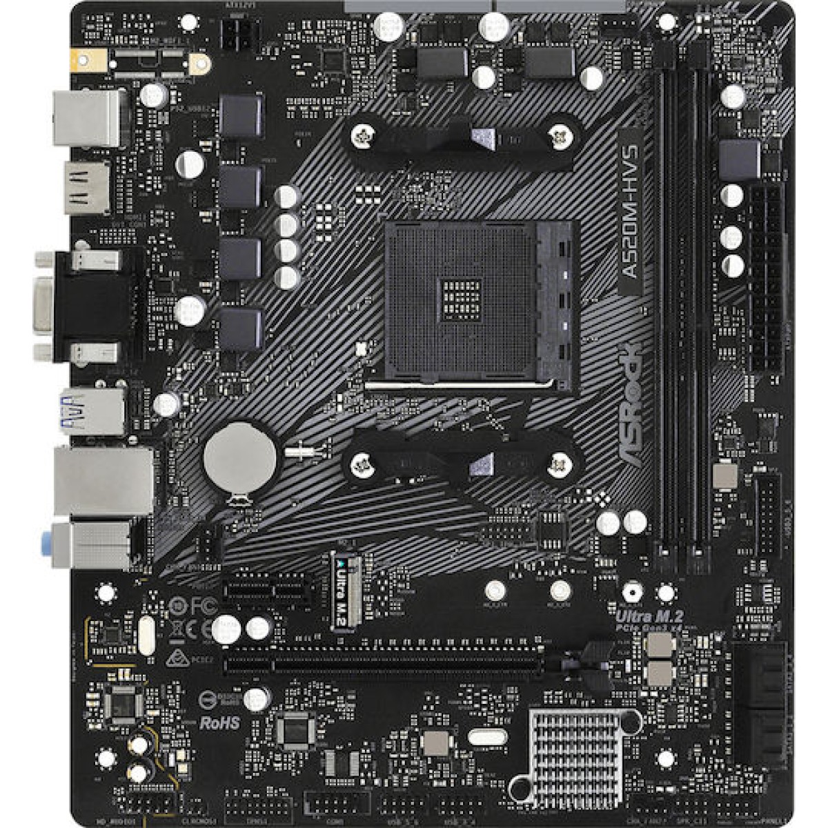 ASRock A520M-HVS Motherboard Micro ATX με AMD AM4 Socket 90-MXBE60-A0UAYZ