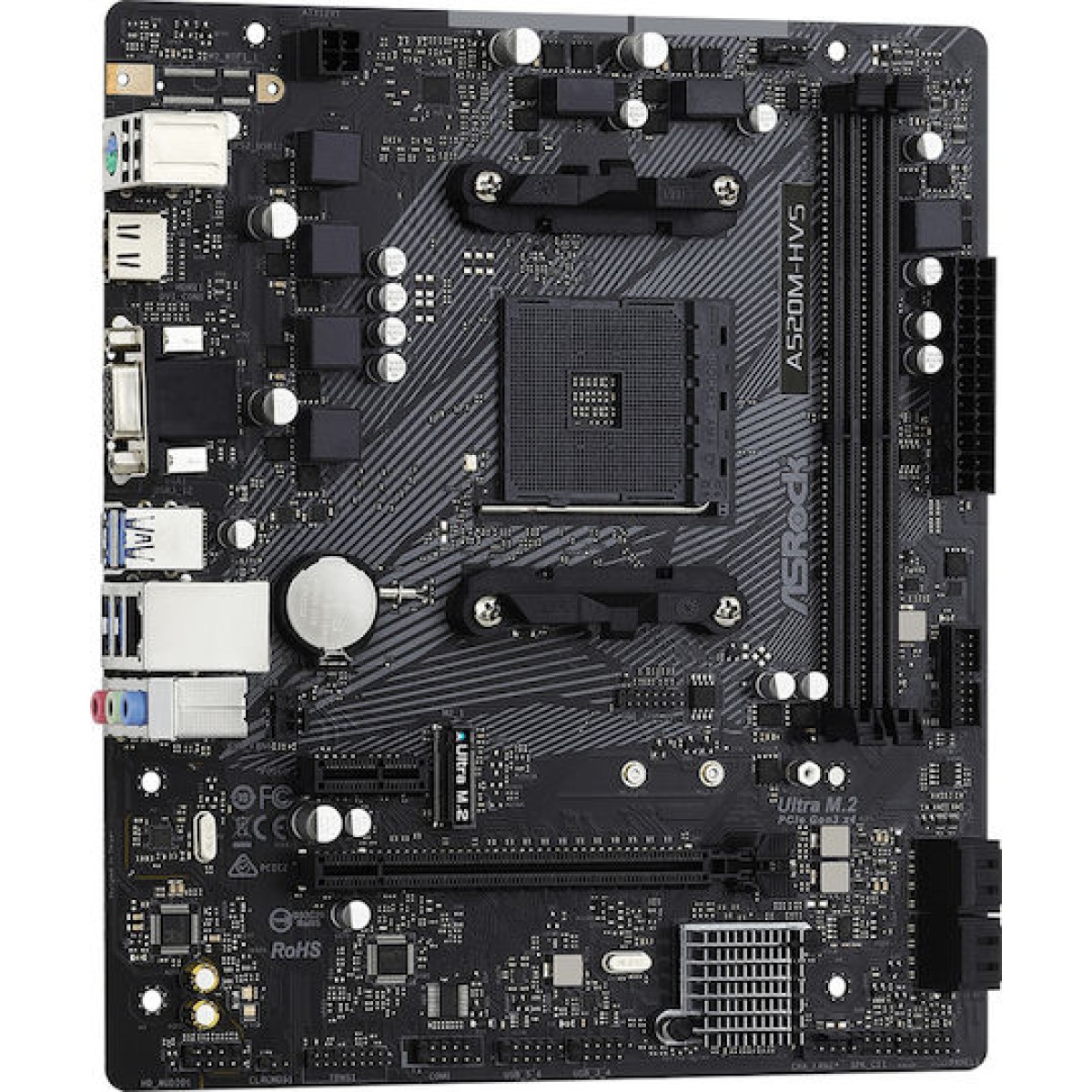 ASRock A520M-HVS Motherboard Micro ATX με AMD AM4 Socket 90-MXBE60-A0UAYZ