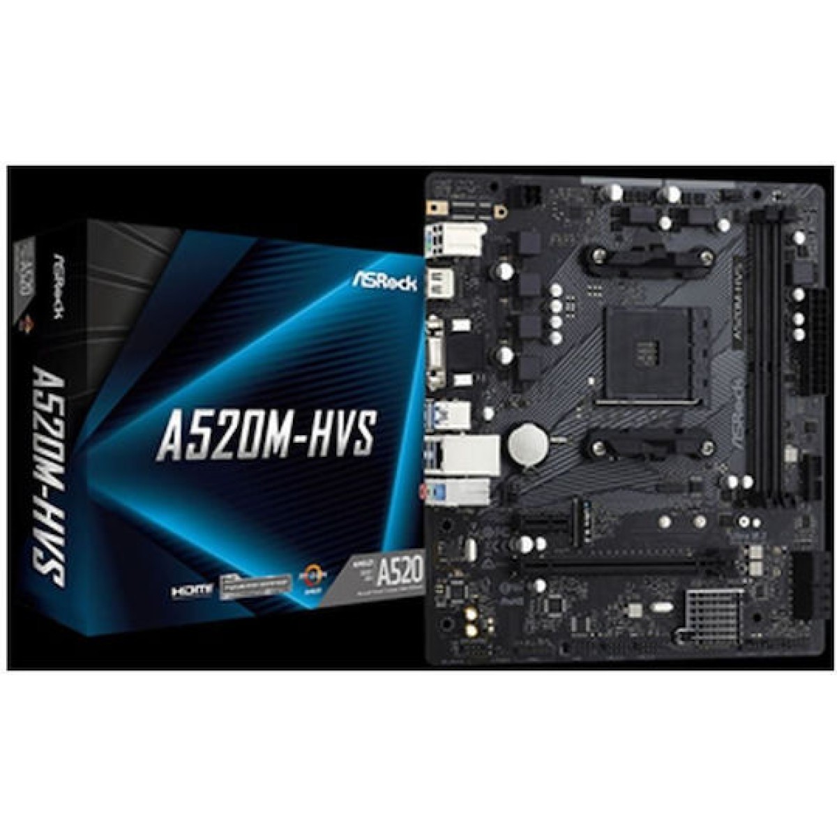 ASRock A520M-HVS Motherboard Micro ATX με AMD AM4 Socket 90-MXBE60-A0UAYZ