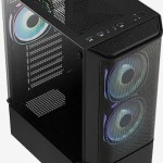 Aerocool Quantum Mesh v3 Gaming Midi Tower Κουτί Υπολογιστή με Πλαϊνό Παράθυρο και RGB Φωτισμό Μαύρο