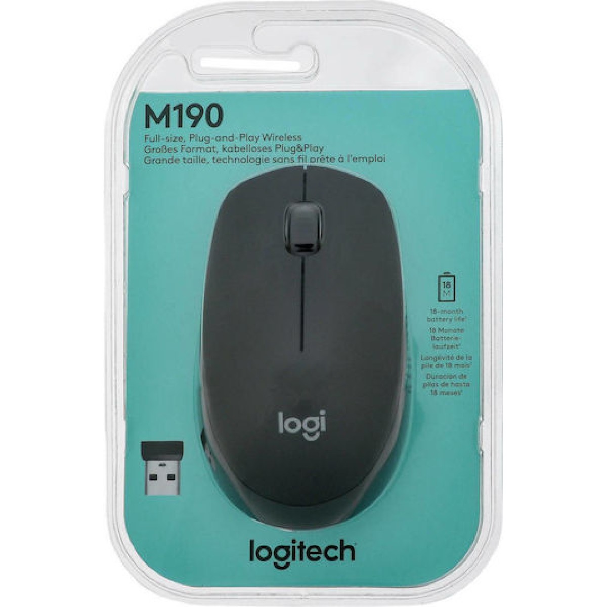 Logitech M190 Ασύρματο Ποντίκι Μαύρο