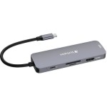 Verbatim USB-C Pro CMH-08 USB-C Docking Station με HDMI 4K PD και σύνδεση 2 Οθονών Γκρι