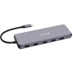 Verbatim CMH-13 USB-C Docking Station με HDMI/DisplayPort 4K PD Ethernet και σύνδεση 3 Οθονών Γκρι