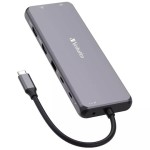 Verbatim CMH-13 USB-C Docking Station με HDMI/DisplayPort 4K PD Ethernet και σύνδεση 3 Οθονών Γκρι
