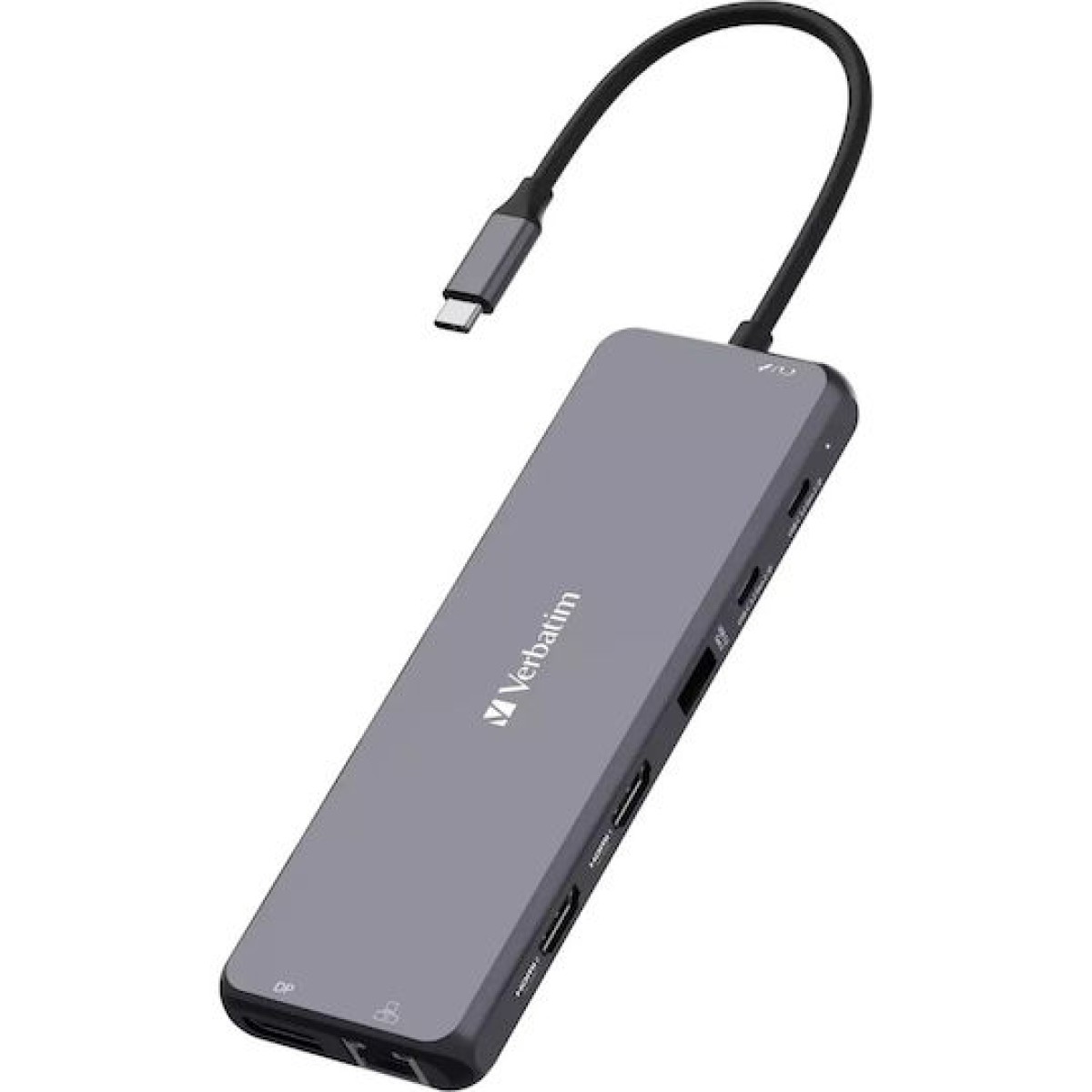 Verbatim CMH-13 USB-C Docking Station με HDMI/DisplayPort 4K PD Ethernet και σύνδεση 3 Οθονών Γκρι