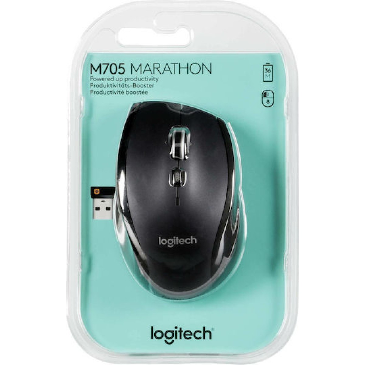 Logitech Marathon Mouse M705 Ασύρματο Ποντίκι Black/Silver