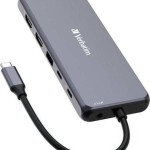 Verbatim USB-C Pro CMH-14 USB-C Docking Station με HDMI 4K PD Ethernet και σύνδεση 3 Οθονών Γκρι