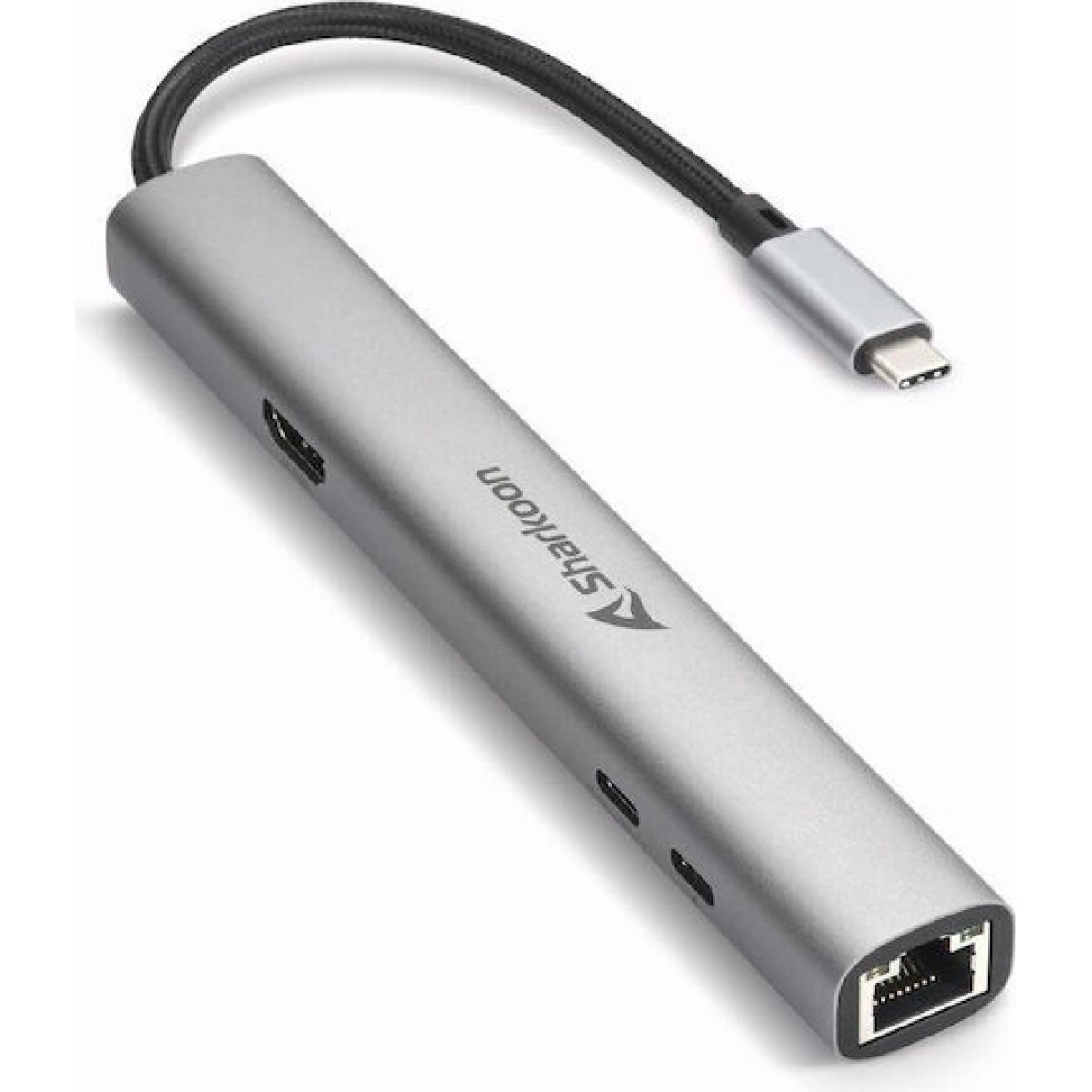 Sharkoon Combo Adapter USB-C Docking Station με HDMI 4K PD Ethernet Γκρι