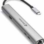 Sharkoon Combo Adapter USB-C Docking Station με HDMI 4K PD Ethernet Γκρι