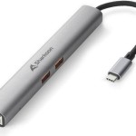 Sharkoon Combo Adapter USB-C Docking Station με HDMI 4K PD Ethernet Γκρι