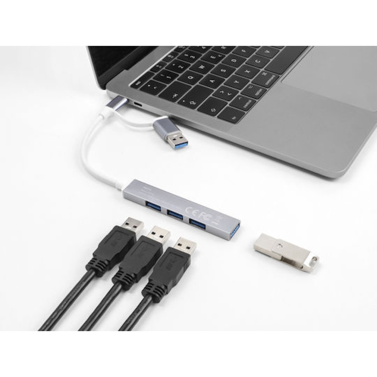 DeLock USB 3.0 Hub 4 Θυρών με σύνδεση USB-A / USB-C Γκρι