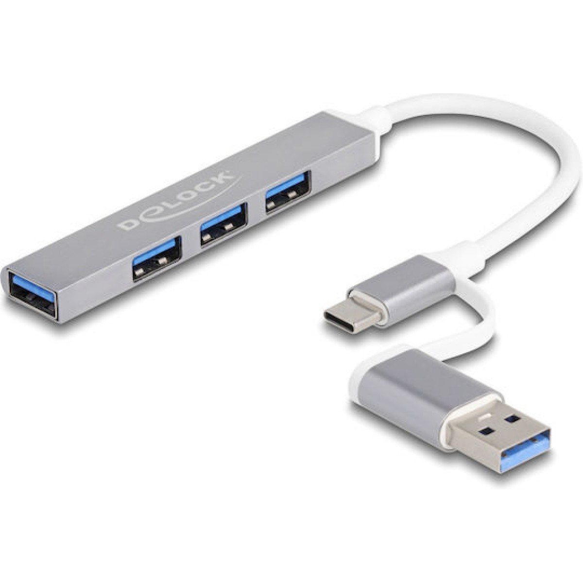 DeLock USB 3.0 Hub 4 Θυρών με σύνδεση USB-A / USB-C Γκρι