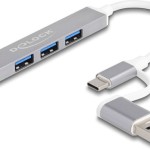 DeLock USB 3.0 Hub 4 Θυρών με σύνδεση USB-A / USB-C Γκρι