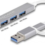 DeLock USB 3.0 Hub 4 Θυρών με σύνδεση USB-A / USB-C Γκρι
