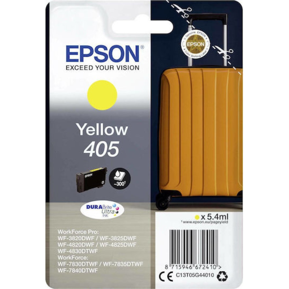 Epson 405 Γνήσιο Μελάνι Εκτυπωτή InkJet Κίτρινο (C13T05G44010)