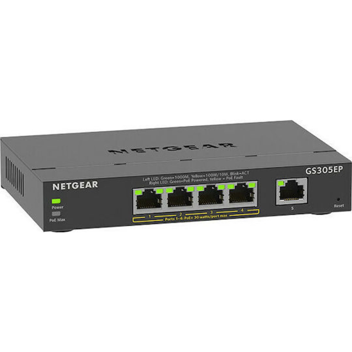 NetGear GS305EP Managed L2 PoE+ Switch με 4 Θύρες Gigabit (1Gbps) Ethernet