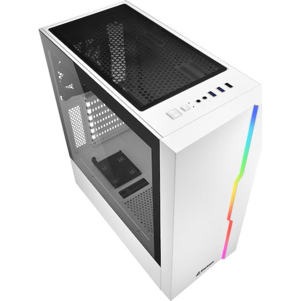 Sharkoon RGB Slider Midi Tower Κουτί Υπολογιστή με Πλαϊνό Παράθυρο Λευκό