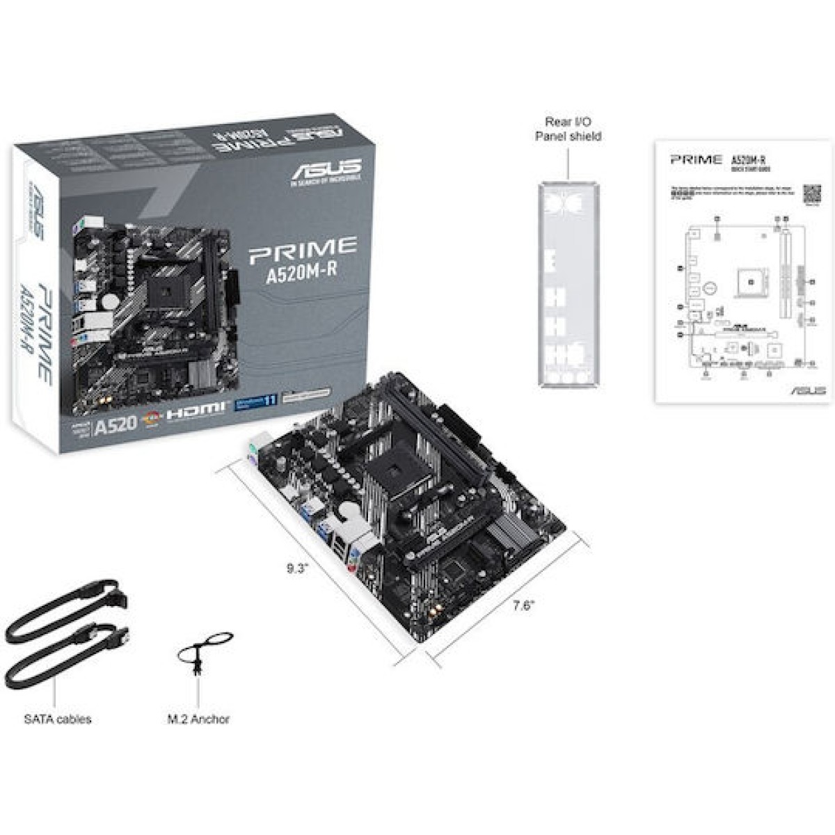 Asus PRIME A520M-R Motherboard Micro ATX με AMD AM4 Socket