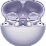 Huawei FreeClip Earbud Bluetooth Handsfree Ακουστικά με Αντοχή στον Ιδρώτα και Θήκη Φόρτισης Μωβ