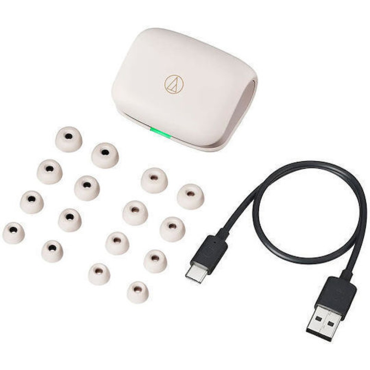 Audio Technica ATH-TWX7 In-ear Bluetooth Handsfree Ακουστικά με Αντοχή στον Ιδρώτα και Θήκη Φόρτισης Λευκά