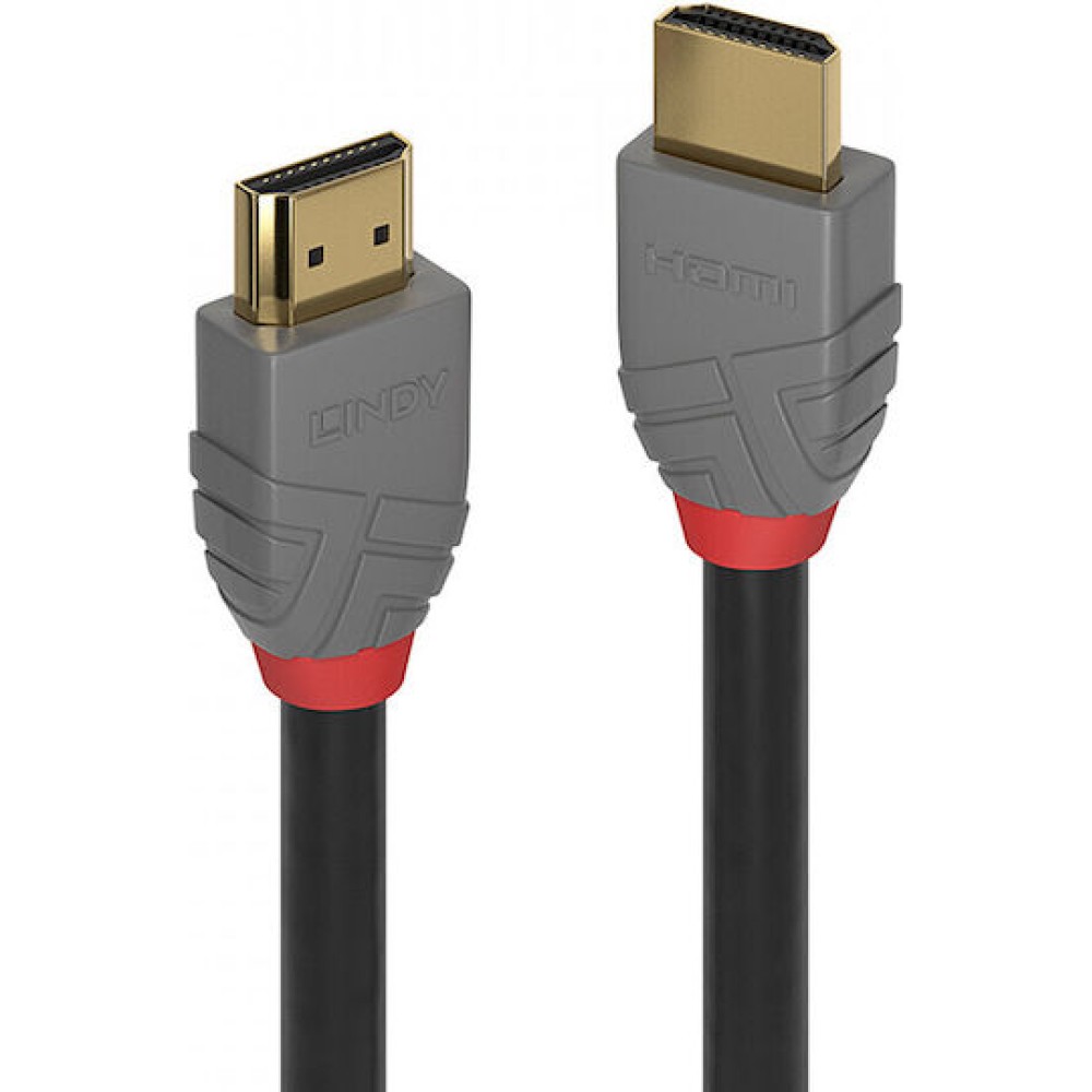 Lindy Anthra Line HDMI 2.0 Cable HDMI male - HDMI male 1m Μαύρο