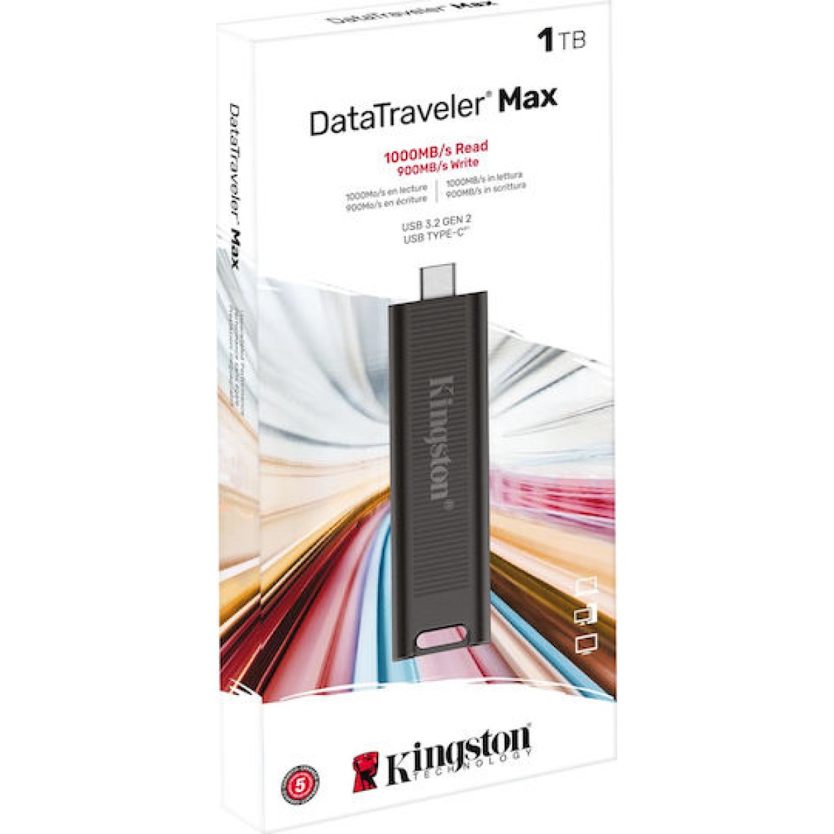 Kingston DataTraveler 1TB USB 3.2 Stick με σύνδεση USB-C Μαύρο