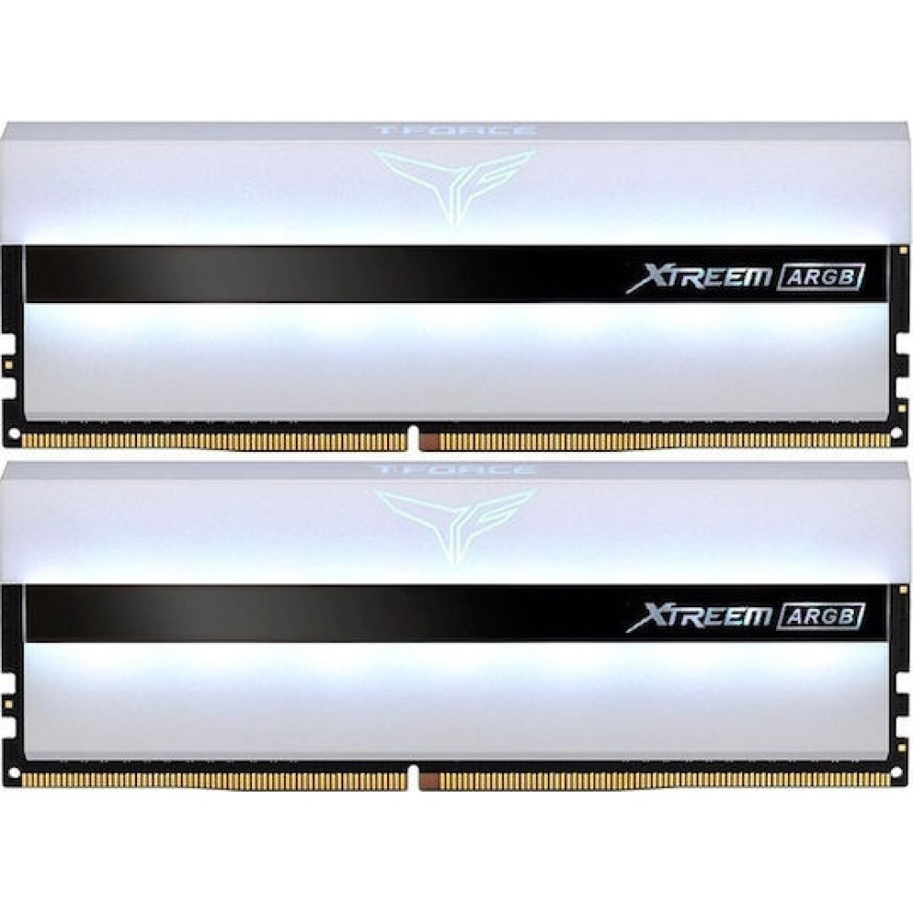 TeamGroup T-Force Xtreem ARGB White DDR4 16GB RAM με 2x8GB Modules και Ταχύτητα 3200 για Desktop