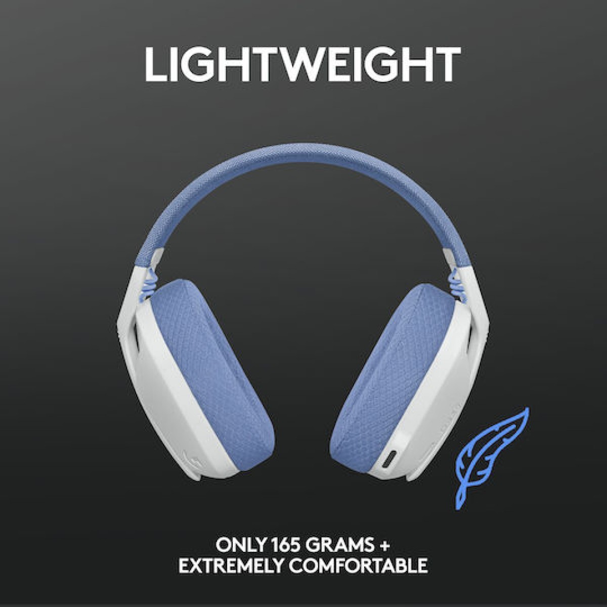 Logitech G435 Lightspeed Ασύρματο Over Ear Gaming Headset με σύνδεση Bluetooth / USB Λευκό