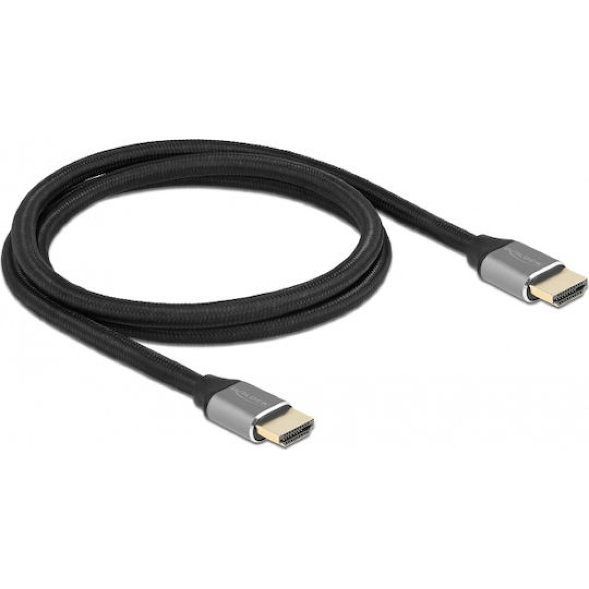 DeLock Braided Cable HDMI male - HDMI male 1m Μαύρο