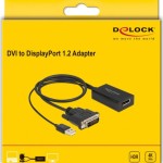 DeLock Μετατροπέας DVI-D / USB-A male σε DisplayPort female (63189)