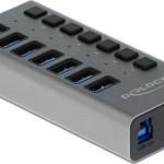 DeLock USB 3.0 Hub 7 Θυρών με σύνδεση USB-A & Θύρα Φόρτισης και Εξωτερική Παροχή Ρεύματος