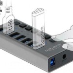 DeLock USB 3.0 Hub 7 Θυρών με σύνδεση USB-A & Θύρα Φόρτισης και Εξωτερική Παροχή Ρεύματος